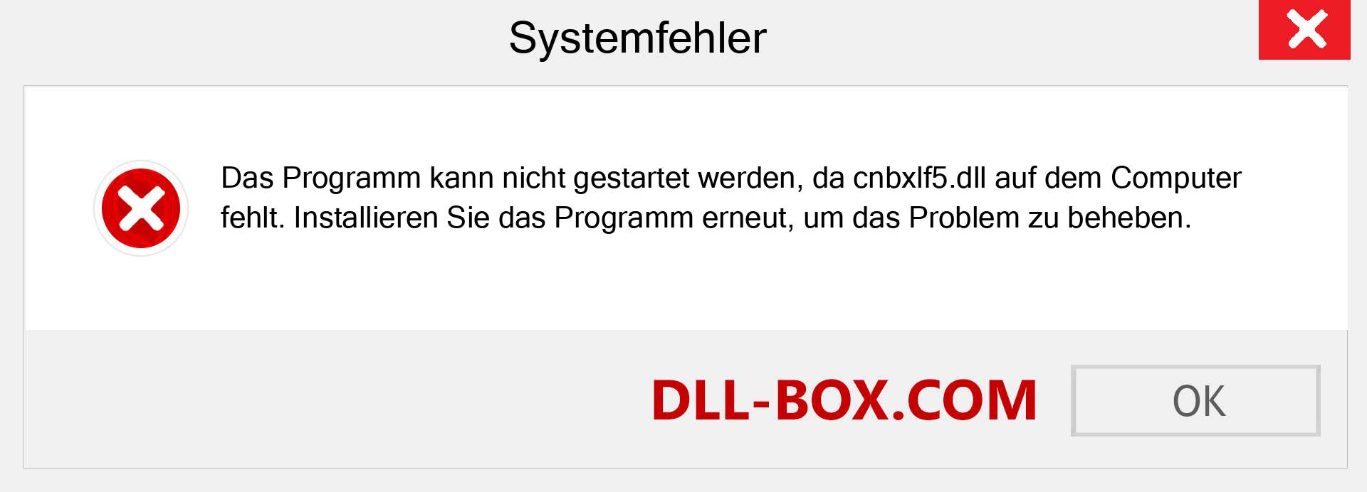 cnbxlf5.dll-Datei fehlt?. Download für Windows 7, 8, 10 - Fix cnbxlf5 dll Missing Error unter Windows, Fotos, Bildern