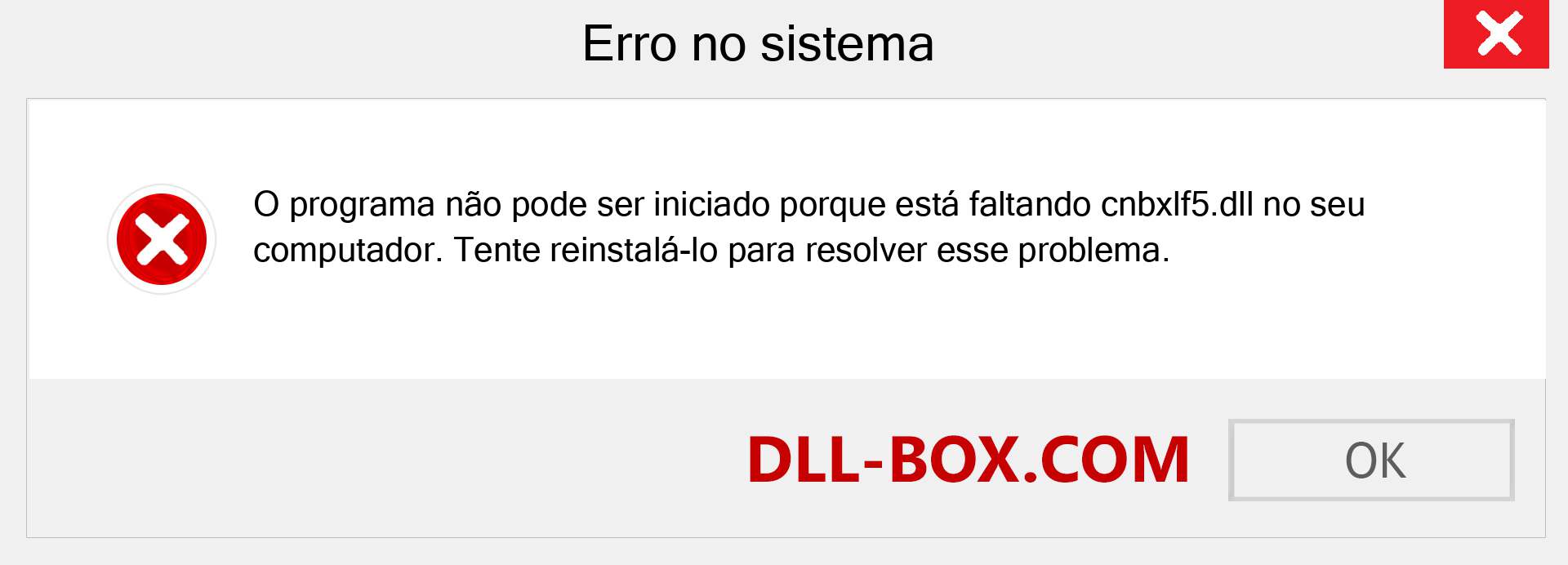 Arquivo cnbxlf5.dll ausente ?. Download para Windows 7, 8, 10 - Correção de erro ausente cnbxlf5 dll no Windows, fotos, imagens
